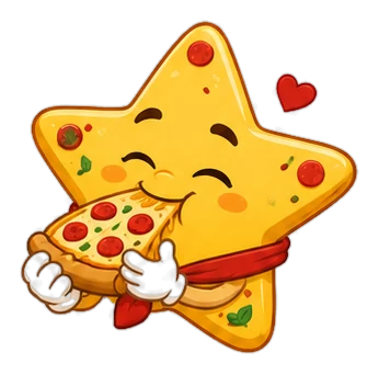 Фірмова зірочка StarPizza любить піцу